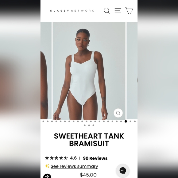 NWT White Sweetheart Tank Bodysuit - Picture 2 of 6